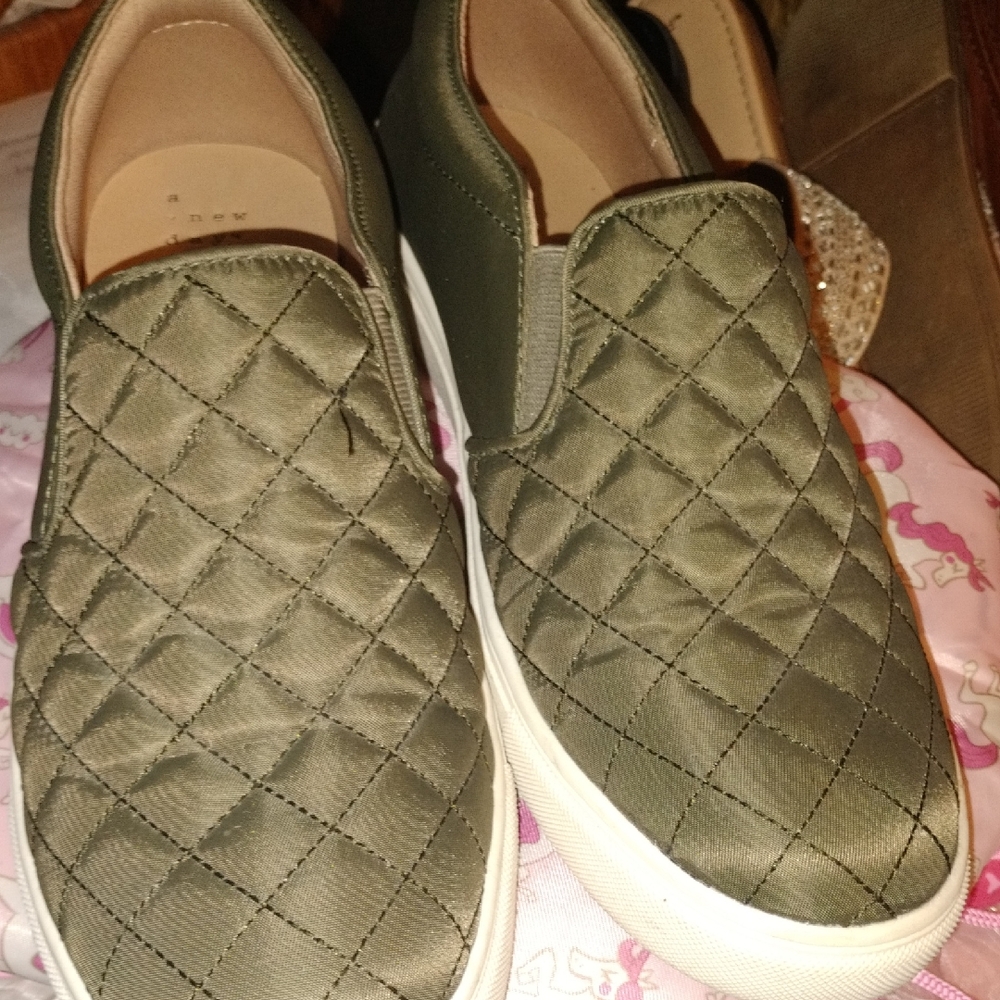 A New Day Olive Green Slip-On Shoes